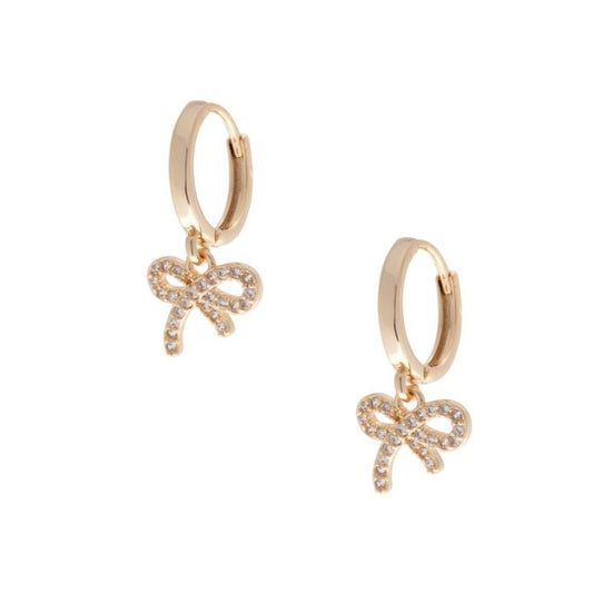 THE BOW DROP EAR GOLD CLEAR